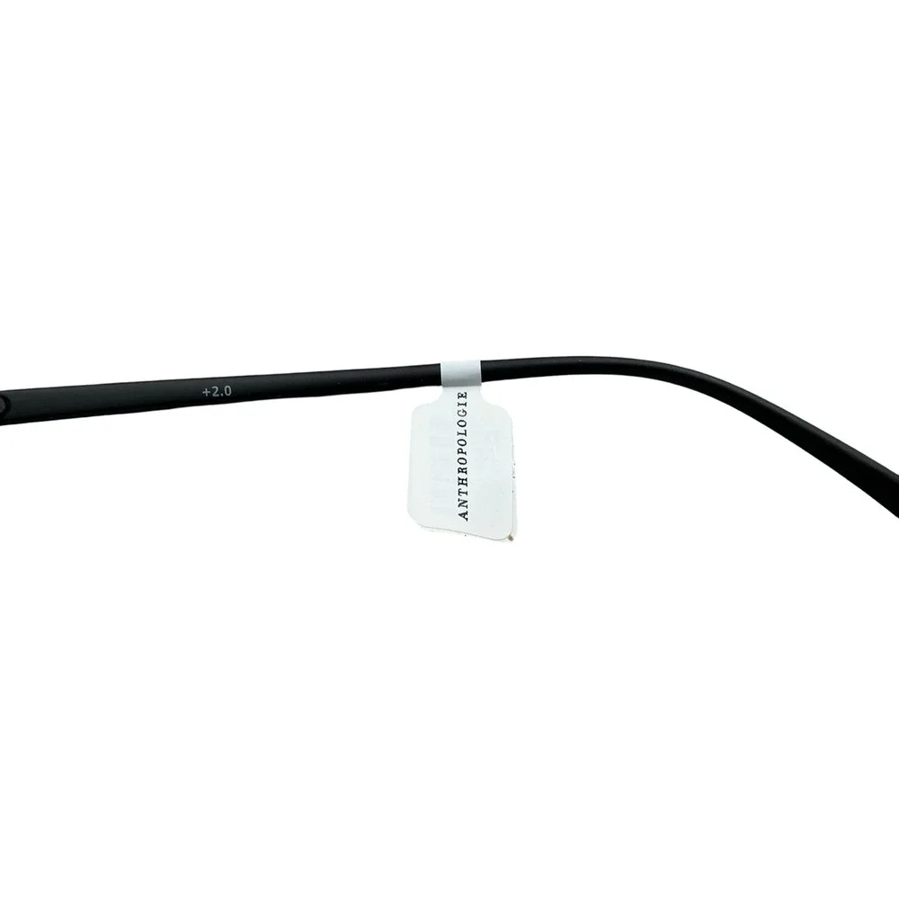 Anthropologie Blue Light Reading Glasses Black‎ Round +2.00 Strength Floral Case
